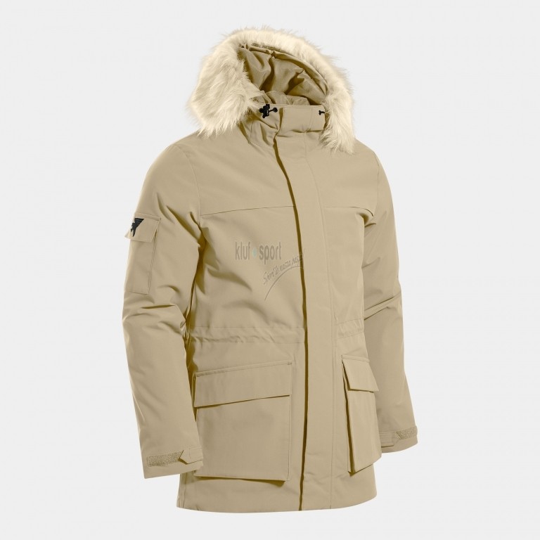 Beżowa męska kurtka zimowa Joma Anorak Explorer z ocieplanym kapturem