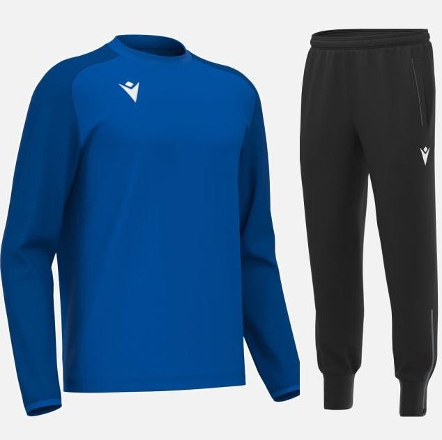 Męski dres treningowy Macron – bluza Thalos crewneck oraz spodnie treningowe Maas z logo Macron.