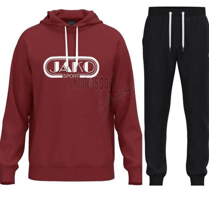 Męski dres bawełniany jako promo bordowo-czarny