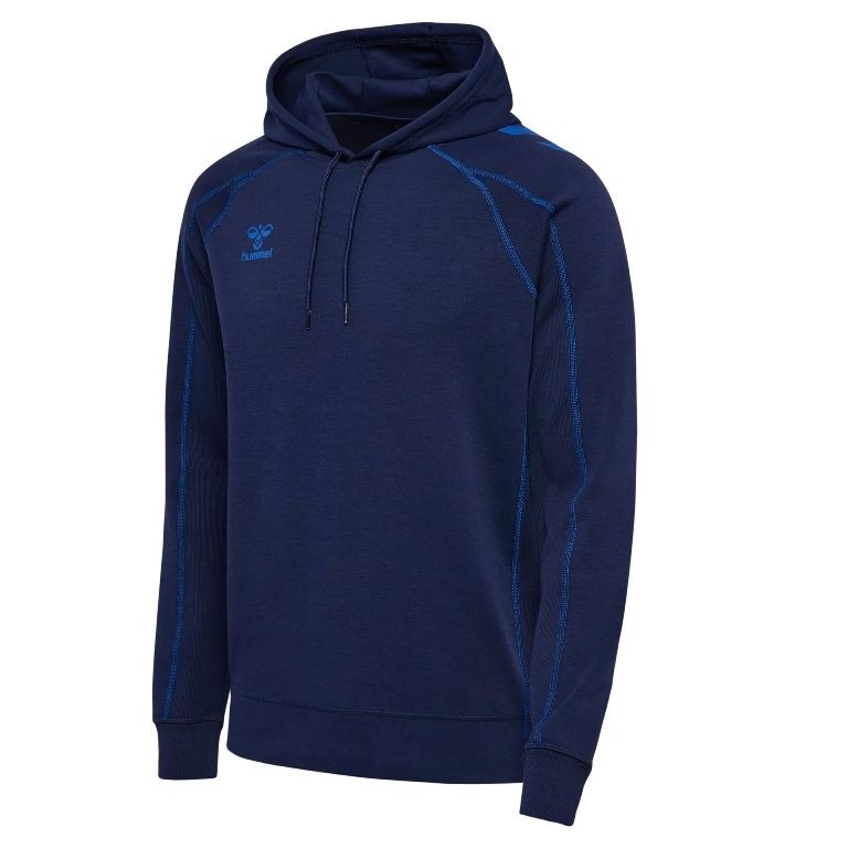 Męska bluza z kapturem Hummel Move 2.0 Hoodie – sportowy model typu sweatshirt z logo i szewronami na ramionach