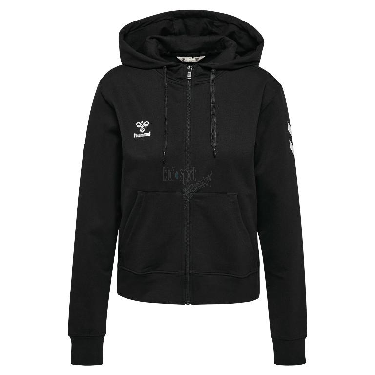 damska bluza bawełniana z kapturem hummel go 2.0 chevron czarna