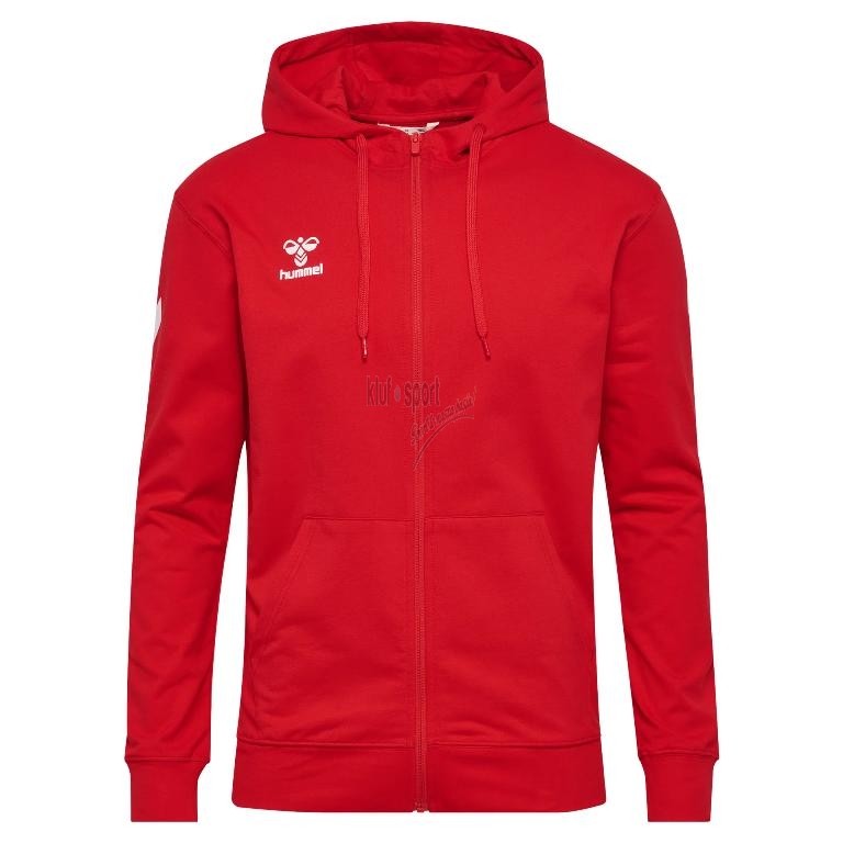 męska bluza bawełniana z kapturem hummel go 2.0 chevron czerwona