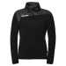 Damska bluza treningowa Kempa Athletics 29 czarno-antracytowa z geometrycznym wzorem na ramionach i taliowanym krojem.