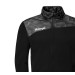 Damska bluza treningowa Kempa Athletics 29 czarno-antracytowa z geometrycznym wzorem na ramionach i taliowanym krojem.
