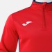 Czerwona męska bluza treningowa Joma Winner IV z kontrastowym granatowym panelem i zamkiem 1/4.