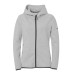 Damska bluza sportowa uhlsport id collection grey – rozpinana bluza damska z kapturem w kolorze szary melanż, z czarnym zamkiem błyskawicznym.