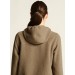 Beżowa damska kurtka polarowa Craft Join Pile Fleece – ciepła bluza z kapturem typu baranek.