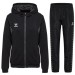 Damski dres reprezentacyjny Hummel Authentic w kolorze czarno-popielatym składający się z rozpinanej bluzy z kapturem oraz spodni z mikrofibry