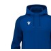 Niebieska męska bluza sportowa Macron Chronos z kapturem, rozpinana na zamek błyskawiczny.