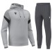 Popielaty męski dres tenisowy Macron Alchemist z kapturem i ciemnoszarymi spodniami