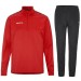 Męski dres treningowy Craft Squad Go – czerwona bluza z krótkim zamkiem pod szyją oraz czarne spodnie treningowe o technicznym kroju.
