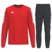Męski dres treningowy Erima Intro – czerwona bluza treningowa z długim rękawem i czarne spodnie dresowe z białym logo Erima.