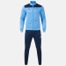 Męski dres treningowy Joma Phoenix II – błękitno-granatowa bluza sportowa zapinana na zamek oraz dopasowane spodnie treningowe z logo Joma.
