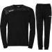 Męski dres treningowy Kempa Athletics 29 w kolorze czarnym z antracytowym wzorem na ramionach – komplet bluza i spodnie.