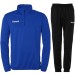 męski dres treningowy kempa training niebiesko-czarny składający się z niebieskiej bluzy rozpinanej pod szyją na krótki zamek oraz dopasowanych czarnych spodni ze ściągaczami.